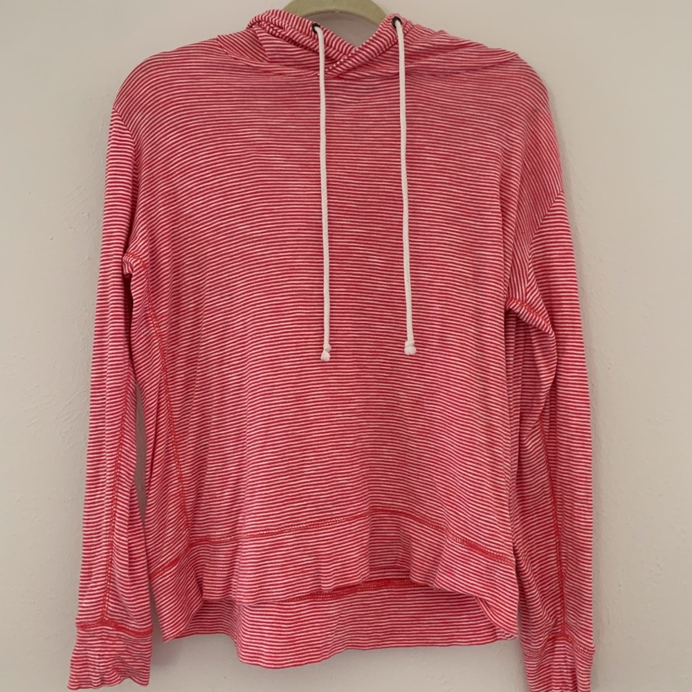 J Crew Red & White Striped Summer Sweatshirt